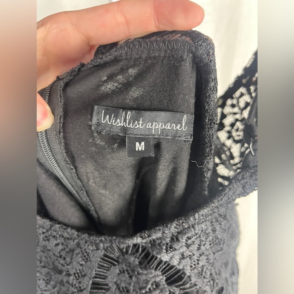 Wishlist Apparel Sleeveless Halter Lace Black Mini Dress Size Medium NWT - Picture 8 of 14